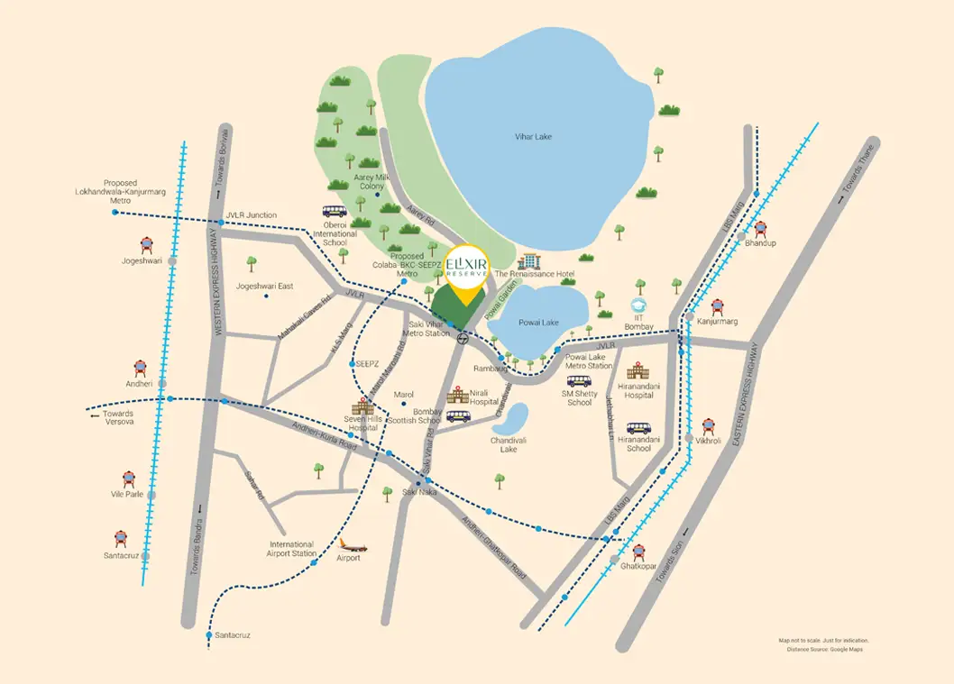 L&T Elixir Reserve location map